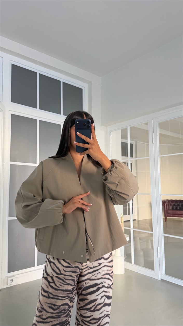 Haki Kruvaze Astarlı Reglan Mont GAUS-01905