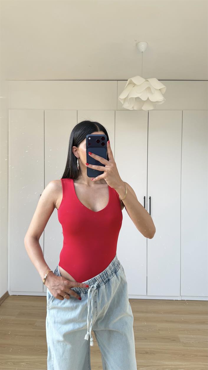 Kırmızı Basic Bodysuit GAUS-01564