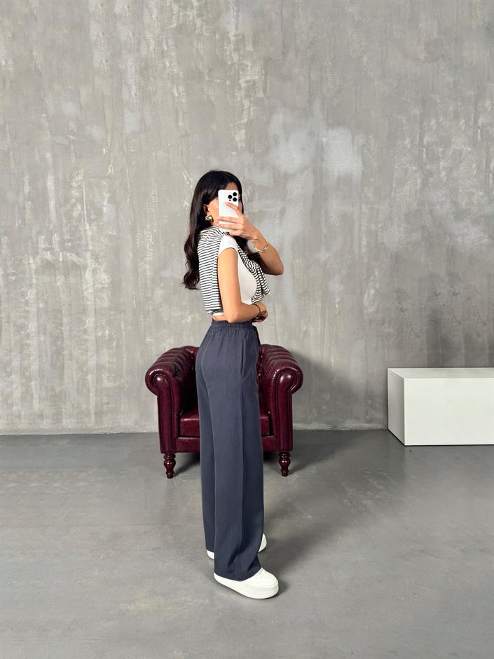 Parisian Antrasit Tensel Muadil Beli Lastikli Pantolon