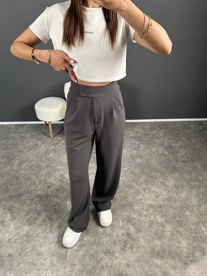 Riona Antrasit Cırt Bantlı Pantolon