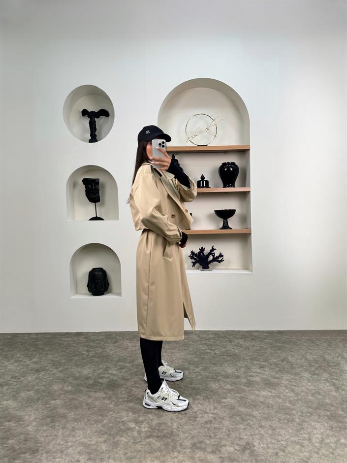 Espe Taş Premium Astarlı İkili Sihirli Trençkot