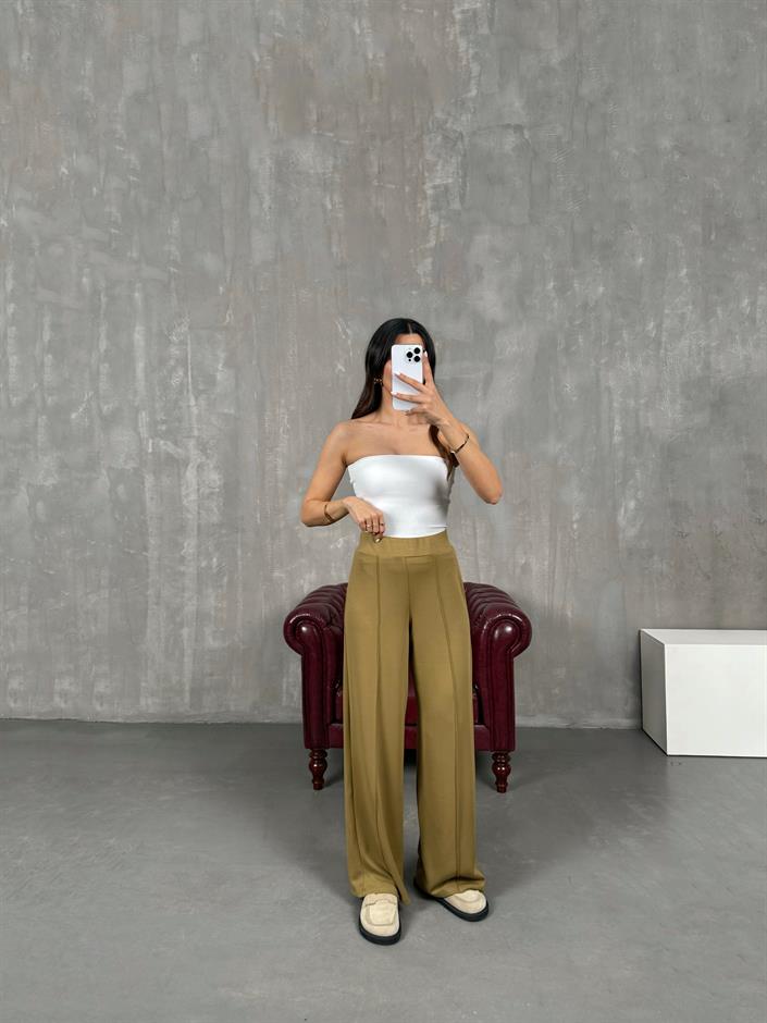 Yeşil Çımalı Premium Modal Pantolon Gaus0006