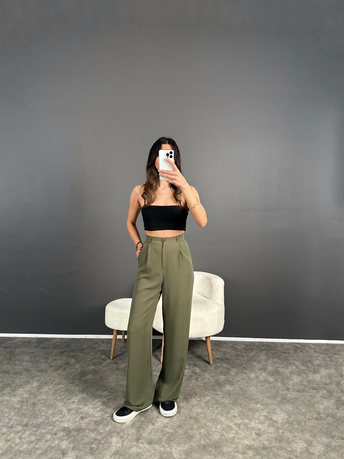 Haki Ayrobin Palazzo Pantolon