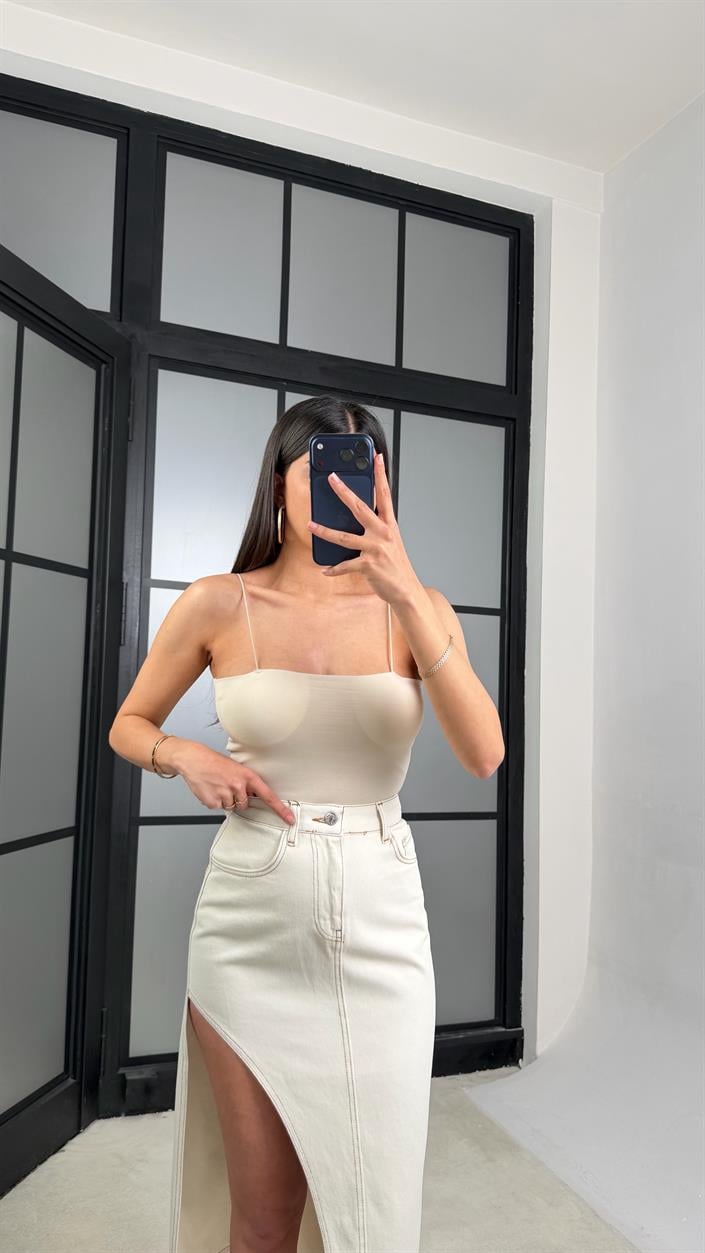 Bej Askılı Pedli Basic Crop GAUS-01431