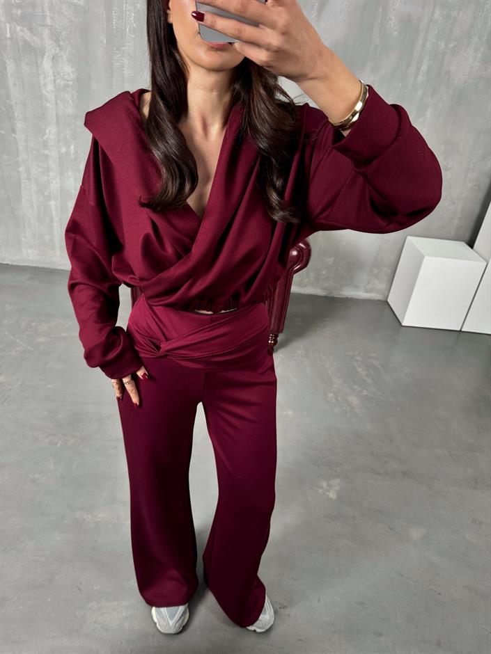 Galew Bordo Oys Modal Kumaş Takım