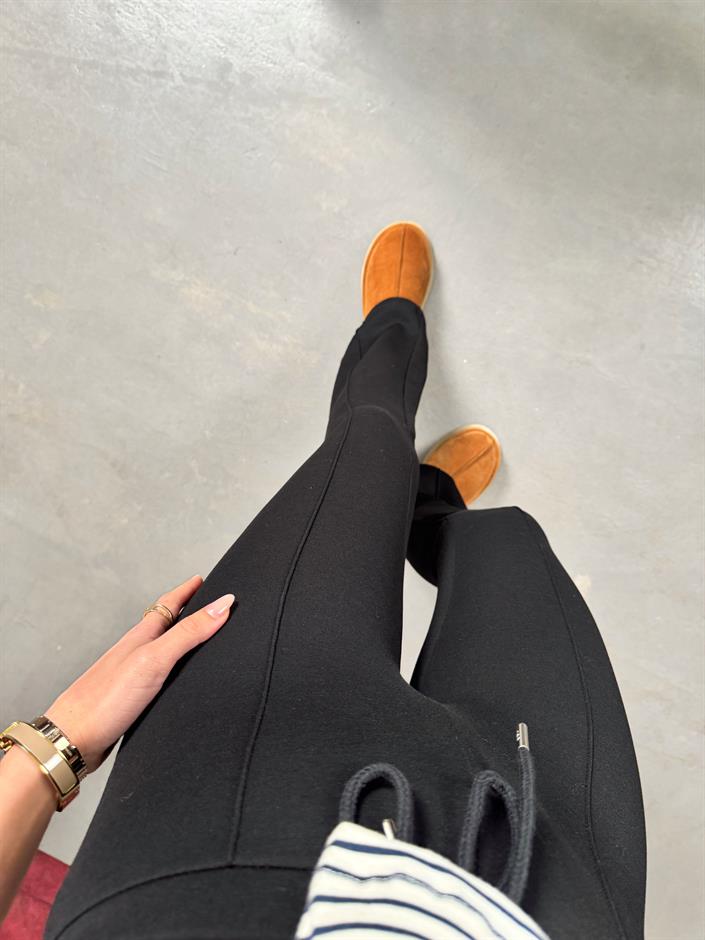 Lefko Siyah ZR Model Çımalı İspanyol Paça Pantolon