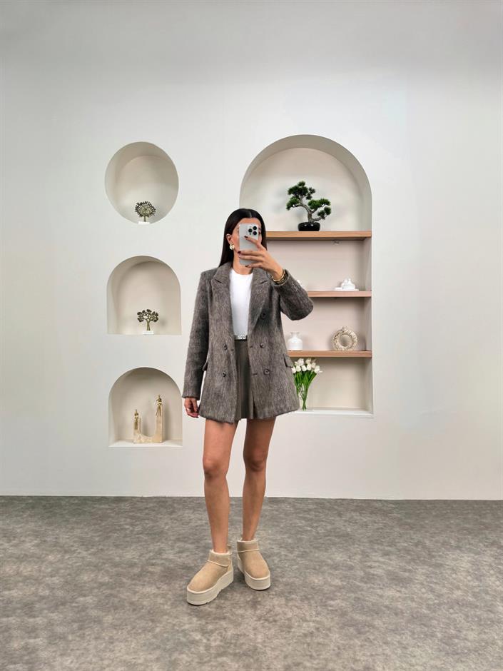 Doca Vizon Sakallı Astarlı Premium Kaşe Ceket