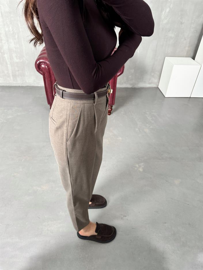 Nora Kahve Kumaş Pantolon