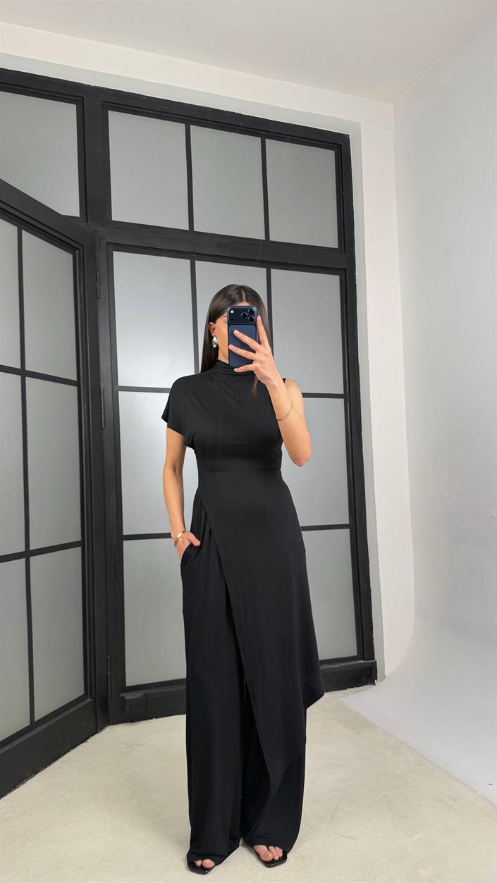 Siyah ZR Model Kaşmir Dokulu Bluz GAUS-01355