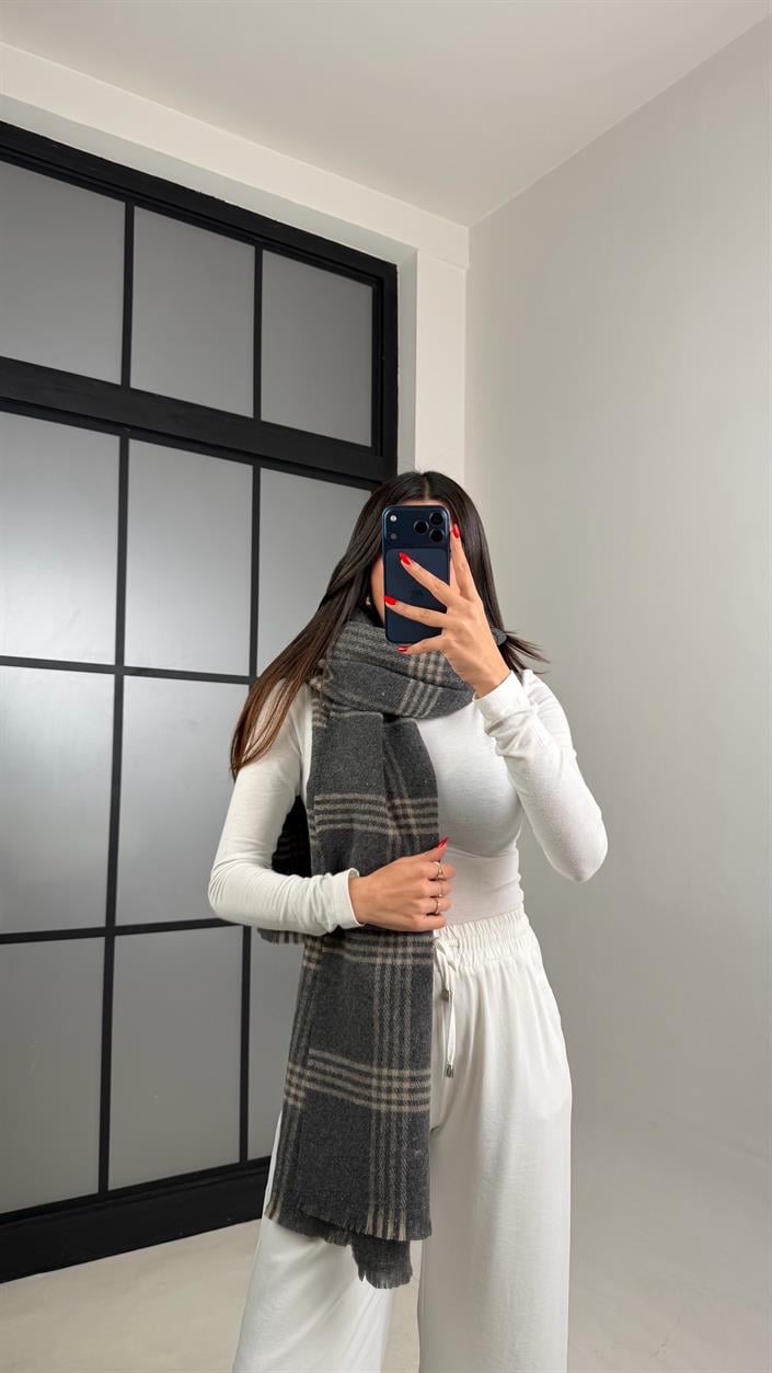 Gri Yumuşak Dokulu Atkı GAUS-00946