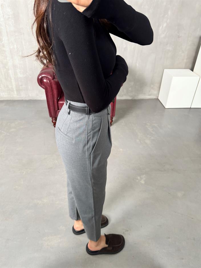 Nora Gri Kumaş Pantolon