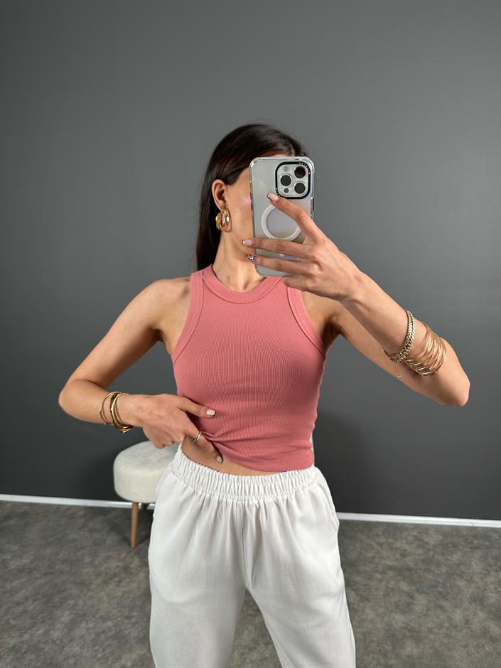 Gül Kurusu Halter Yaka Atlet