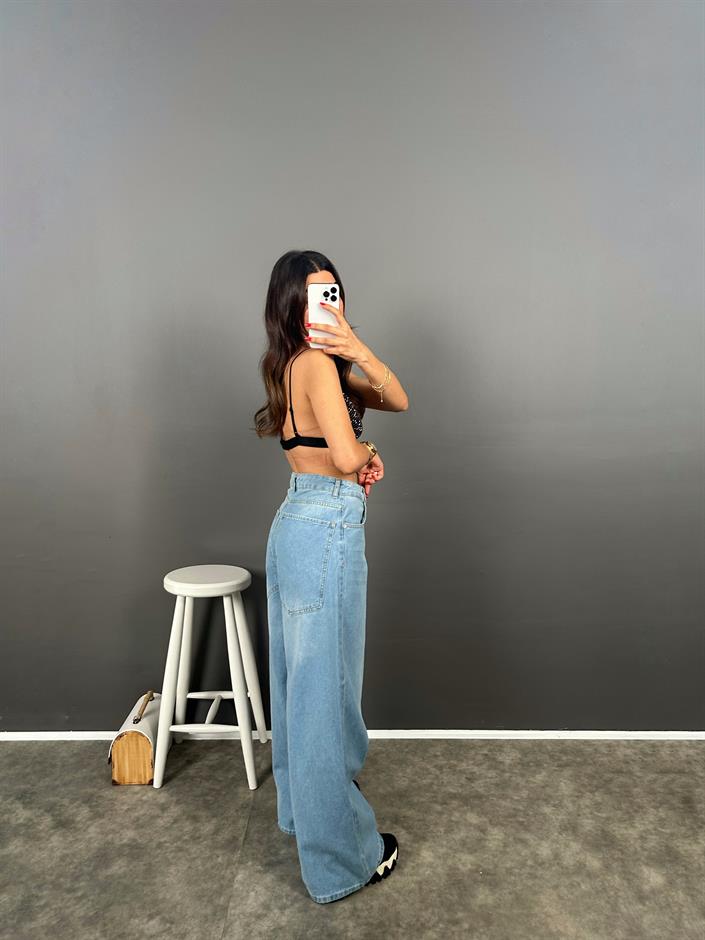 Kyla Light Blue Wide Leg Jean