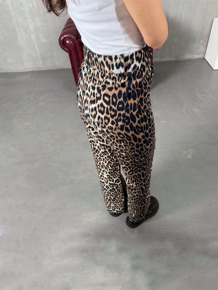 Forge Sütlü Kahve Leopar Desenli Pantolon
