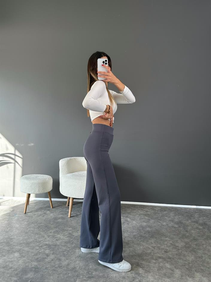 Aris Füme Şardonlu Fitilli Pantolon