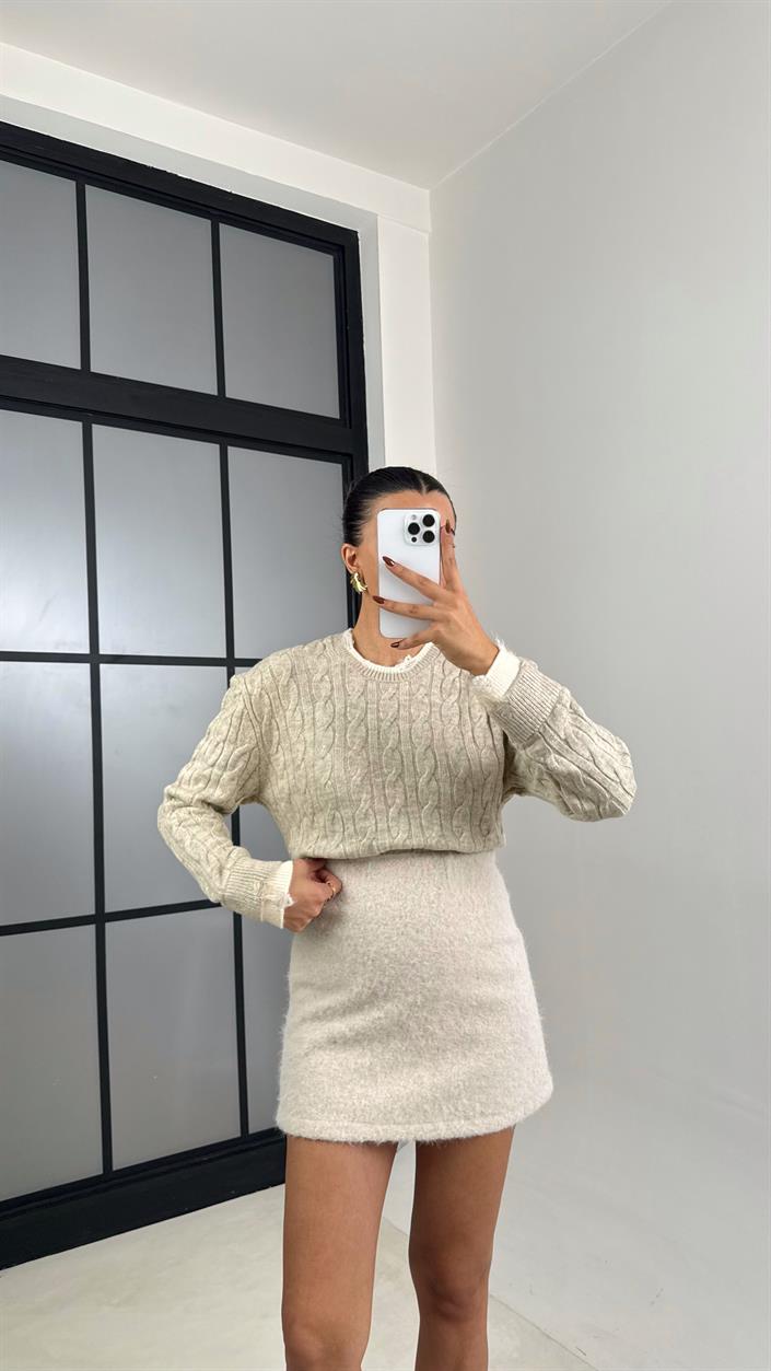 Taş Keçeli Astarlı Etek GAUS-00222