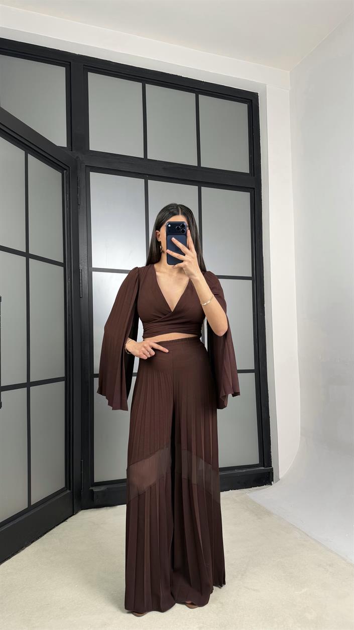 Kahve Pileli Tasarım Takım GAUS-01349