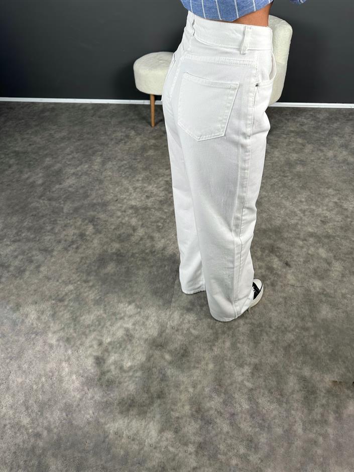 Beyaz Wide Leg Jean