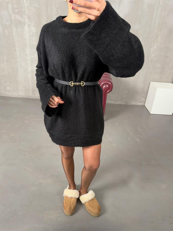Arow Siyah Triko Oversize Kazak