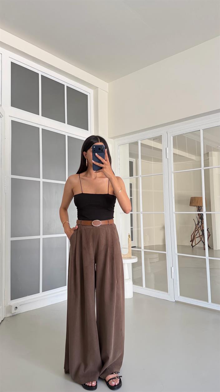 Kahve Kemerli Premium Pantolon GAUS-01667