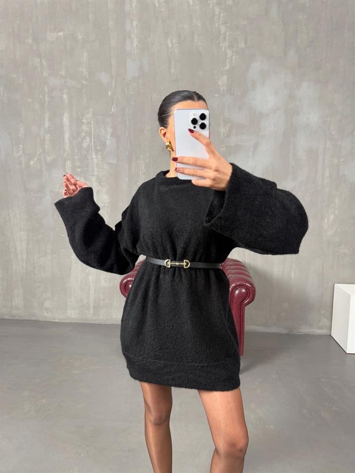 Arow Siyah Triko Oversize Kazak