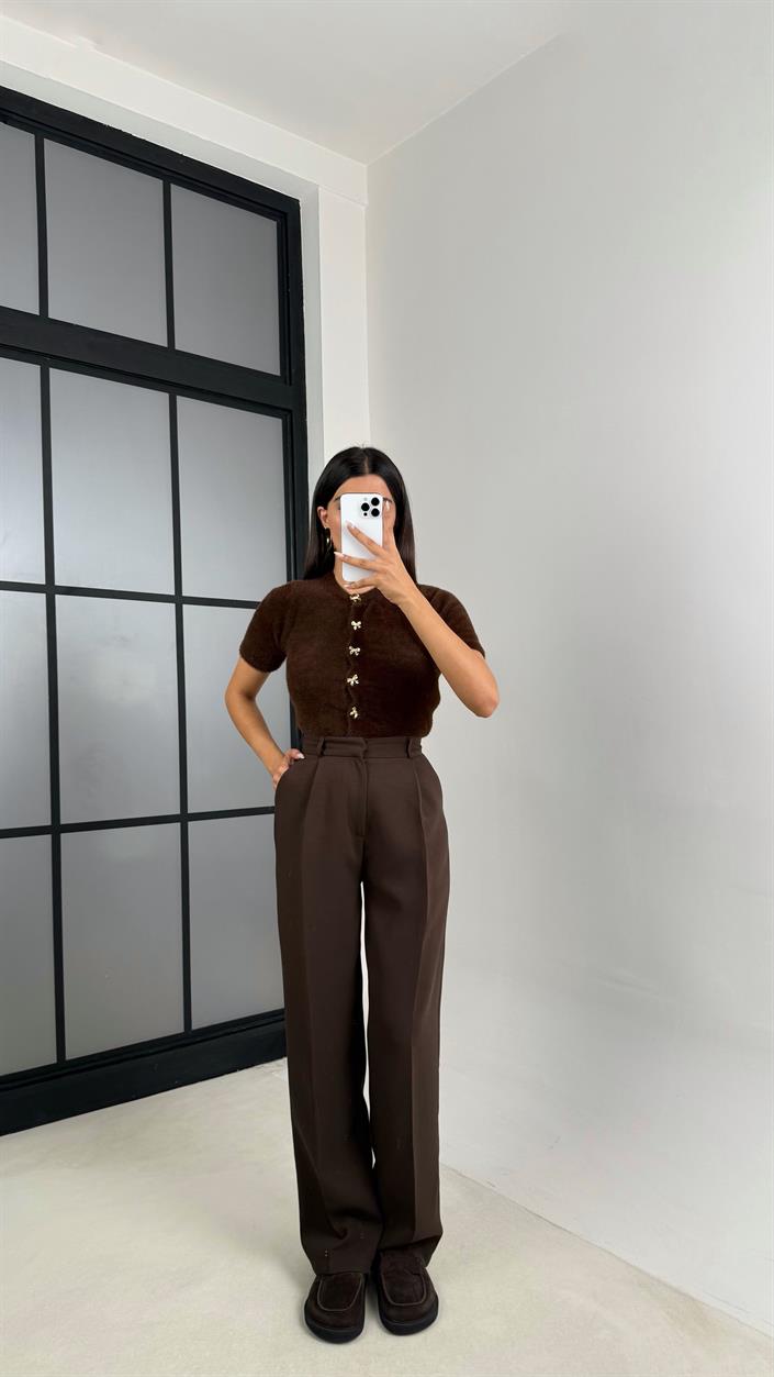 Acı Kahve Cep Detaylı Kumaş Pantolon GAUS-00140