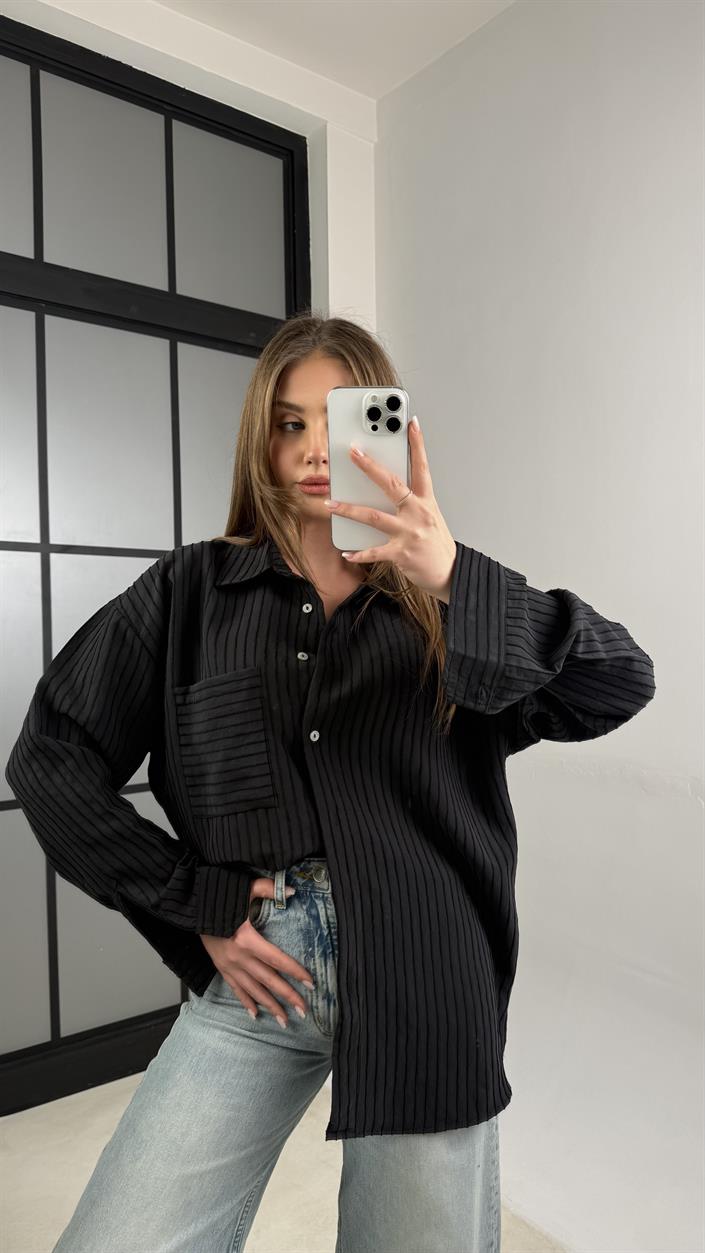 Siyah Şeritli Gömlek GAUS-01062