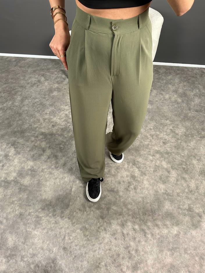 Haki Ayrobin Palazzo Pantolon