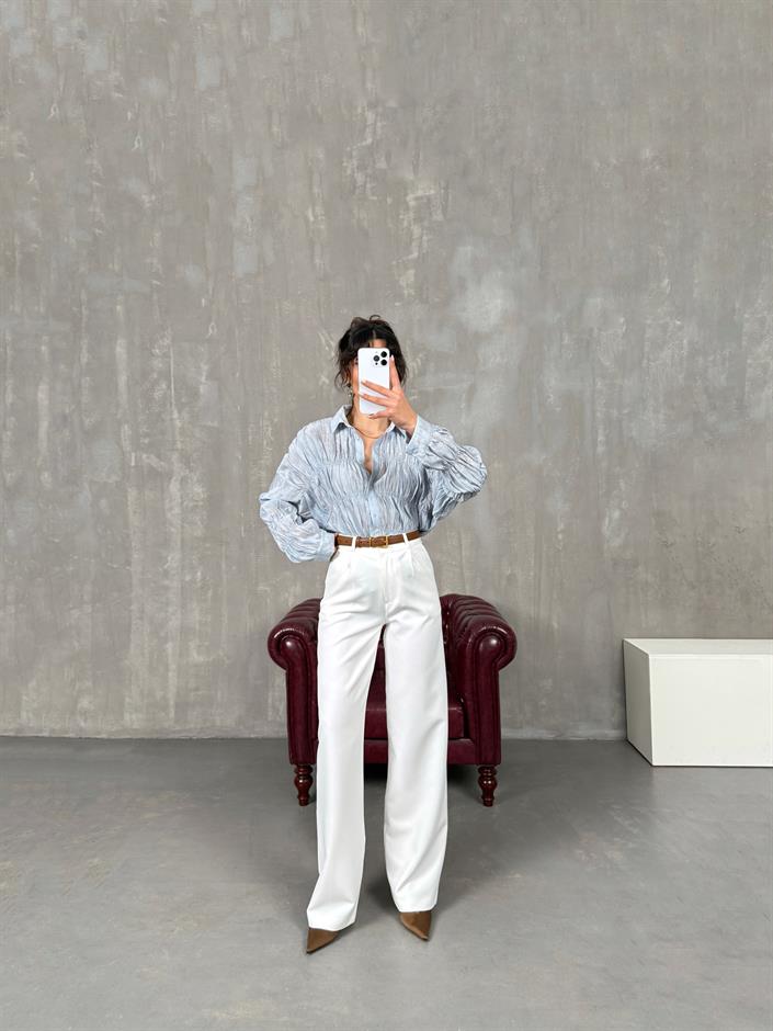 Tesa Beyaz Palazzo Pantolon