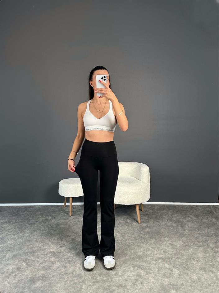 Siyah İspanyol Oysh Şardonlu Pantolon 