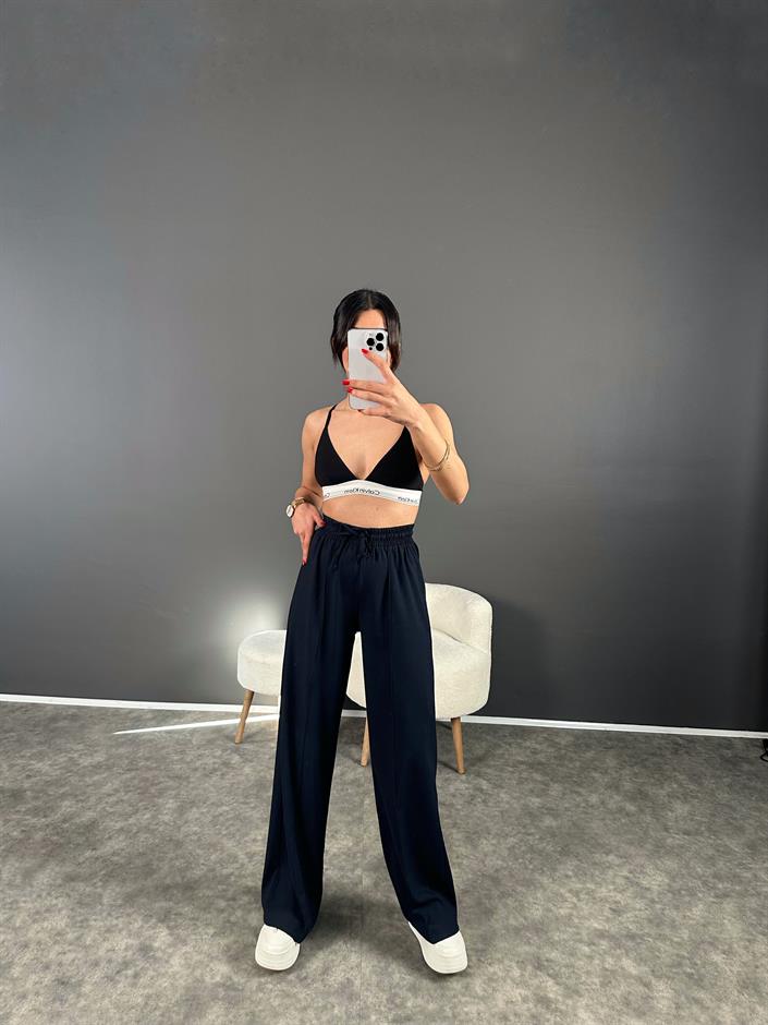 Olya Lacivert Beli Lastikli Pantolon 