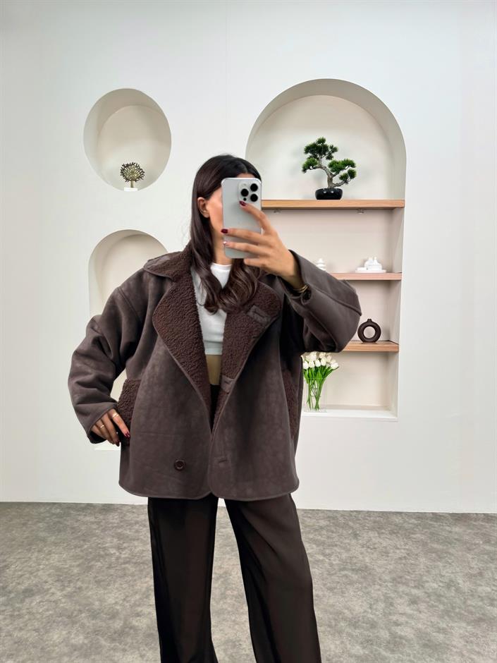 Rena Kahve ZR Model İçi Kürklü Ceket