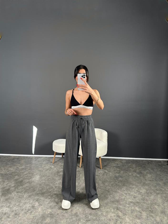 Olya Gri Beli Lastikli Pantolon