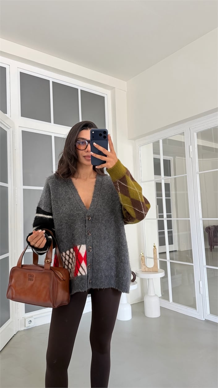 Antrasit TWS Model Triko Hırka GAUS-02174