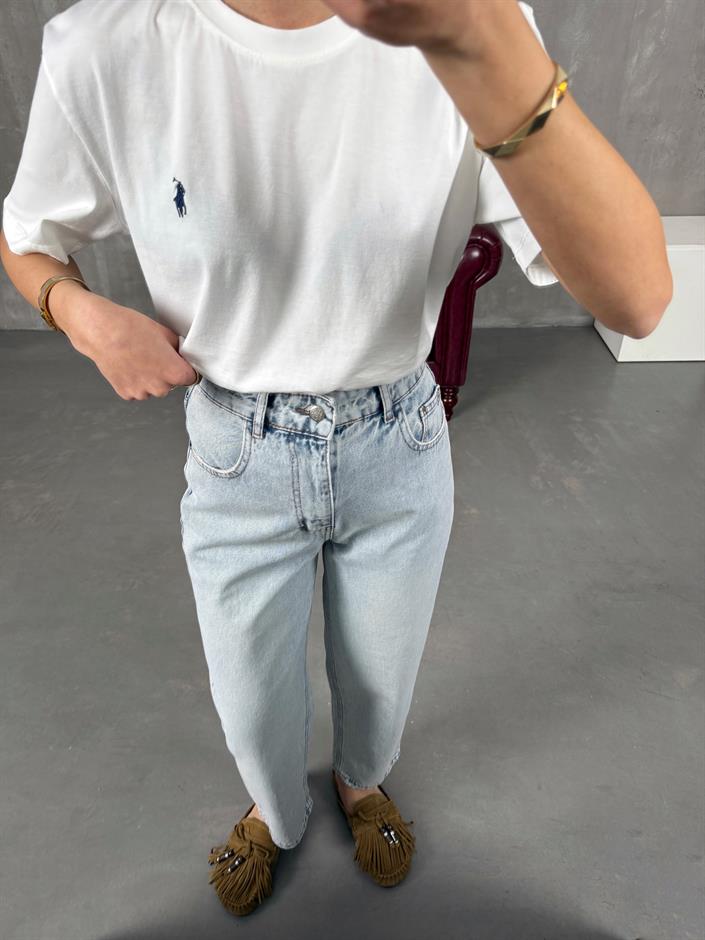 Ceremi Açık Mavi Mom Jean