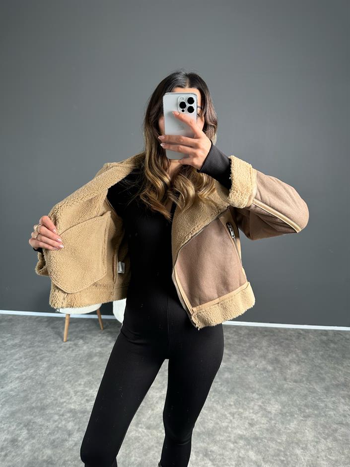 Holle Kahve İçi Kürklü Mont