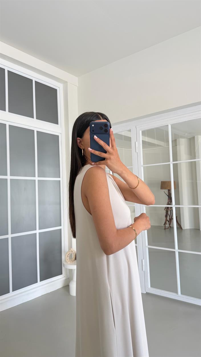 Taş Sıfır Kol Basic Modal Elbise GAUS-01522