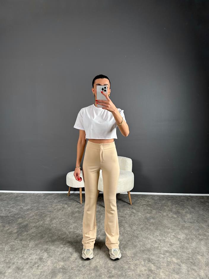 Penny Taş Yüksek Bel Kanca Düğmeli İspanyol Pantolon