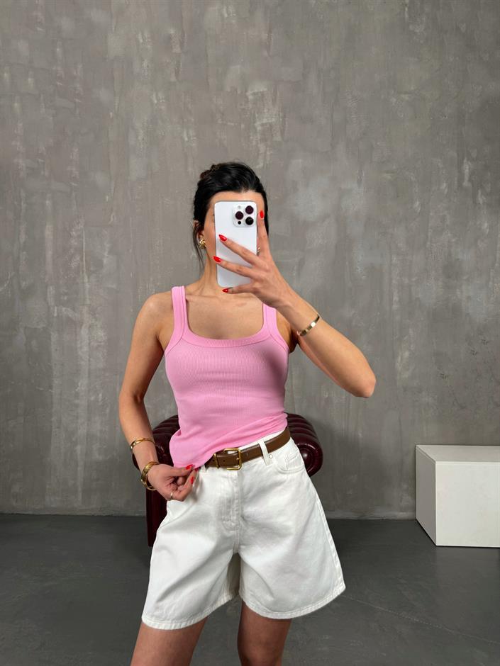 Pembe Askılı Crop Gaus00220