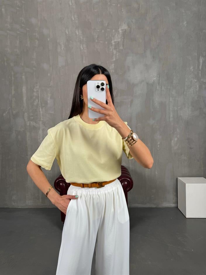 Sarı Bisiklet Yaka Tshirt Gaus00250