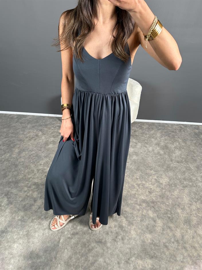 Valona Premium Antrasit Modal Kumaş Tulum