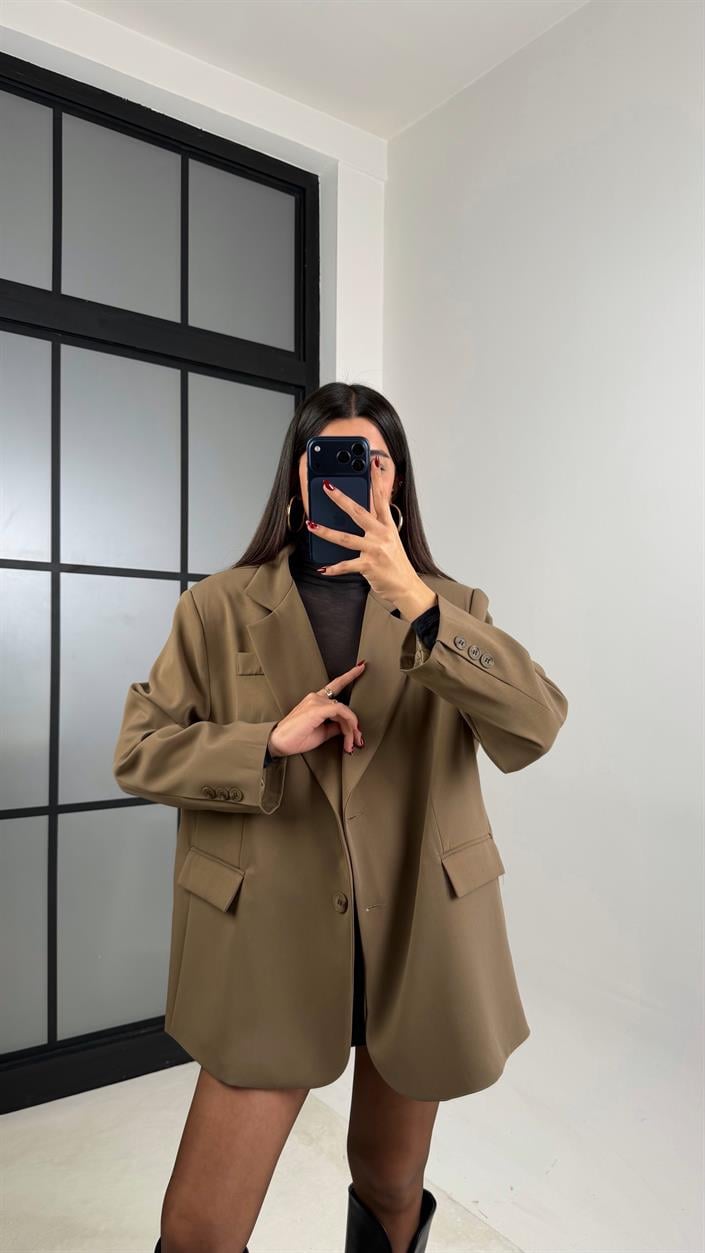 Vizon Astarlı Vatkalı Blazer Ceket GAUS-00610