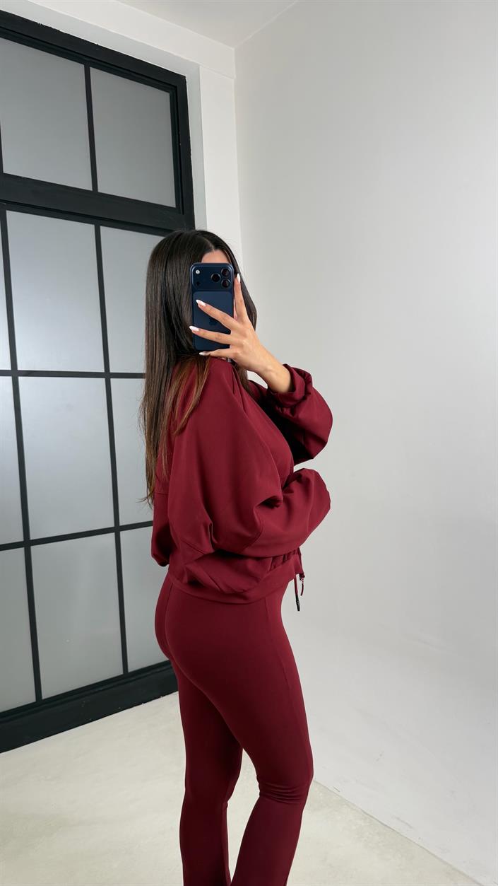 Bordo Zr Muadil Hırka Eşofman Spor Takım GAUS-00648