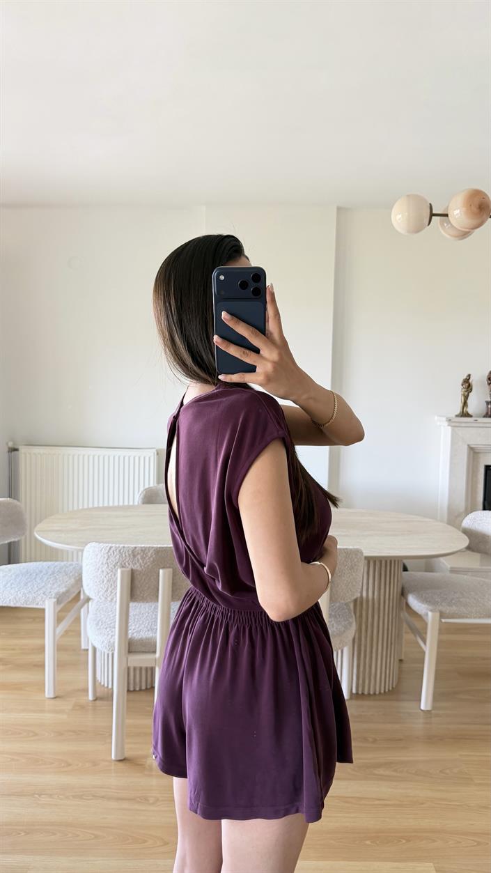 Mürdüm OYS Model Beli Lastikli Modal Şort Tulum GAUS-01705