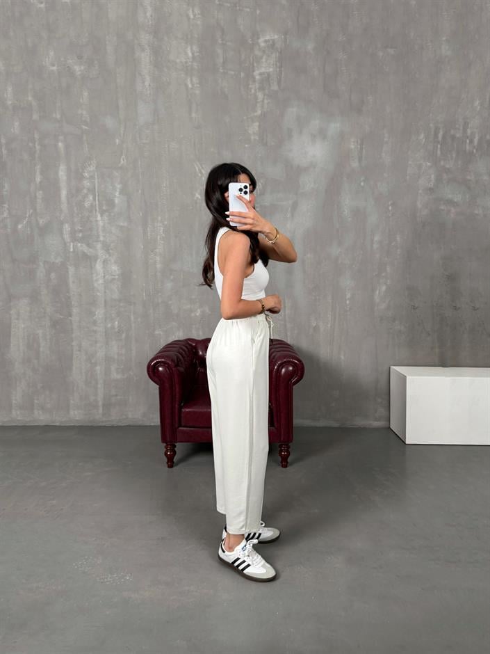 Sofya Ekru Oysh Muadil Modal Kumaş Balon Pantolon