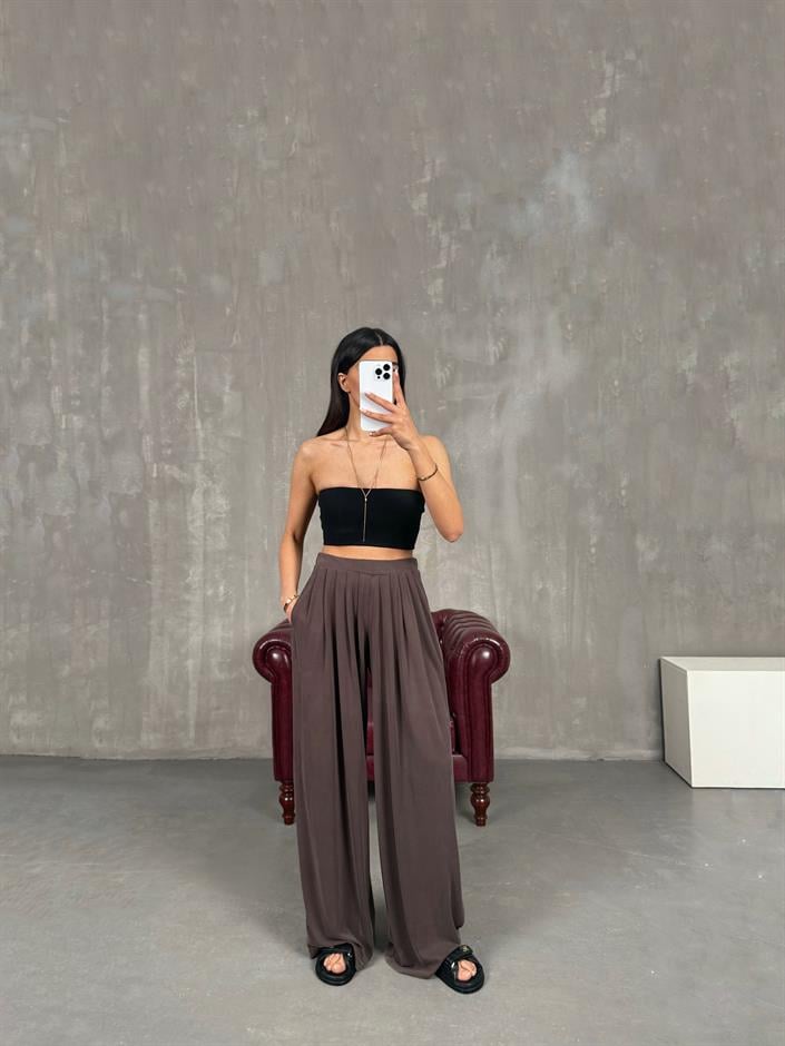 Kahve Premium Modal Kumaş Oys Pantolon Gaus00269 