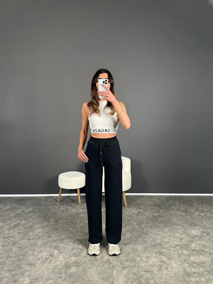 Oys Siyah Modal Palazzo Pantolon 