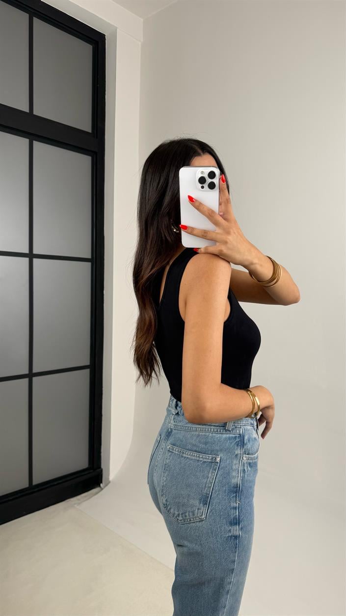 Siyah OYS Muadil Modal Kumaş Atlet GAUS-009