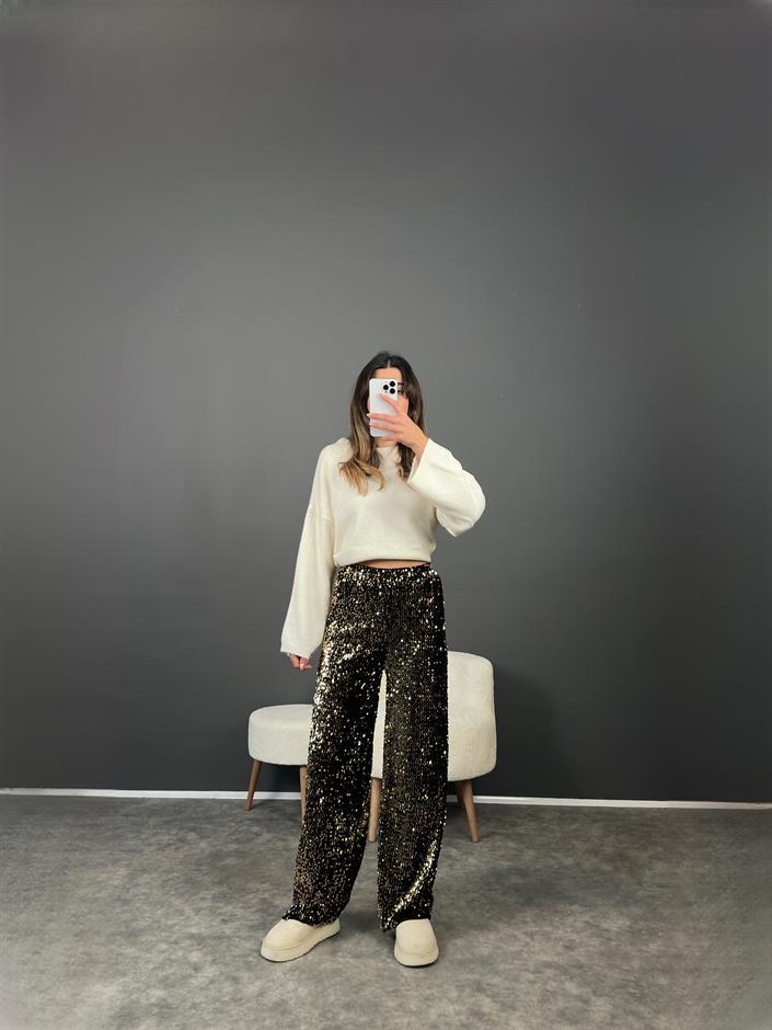 GK Sarı Pul Payet Pantolon