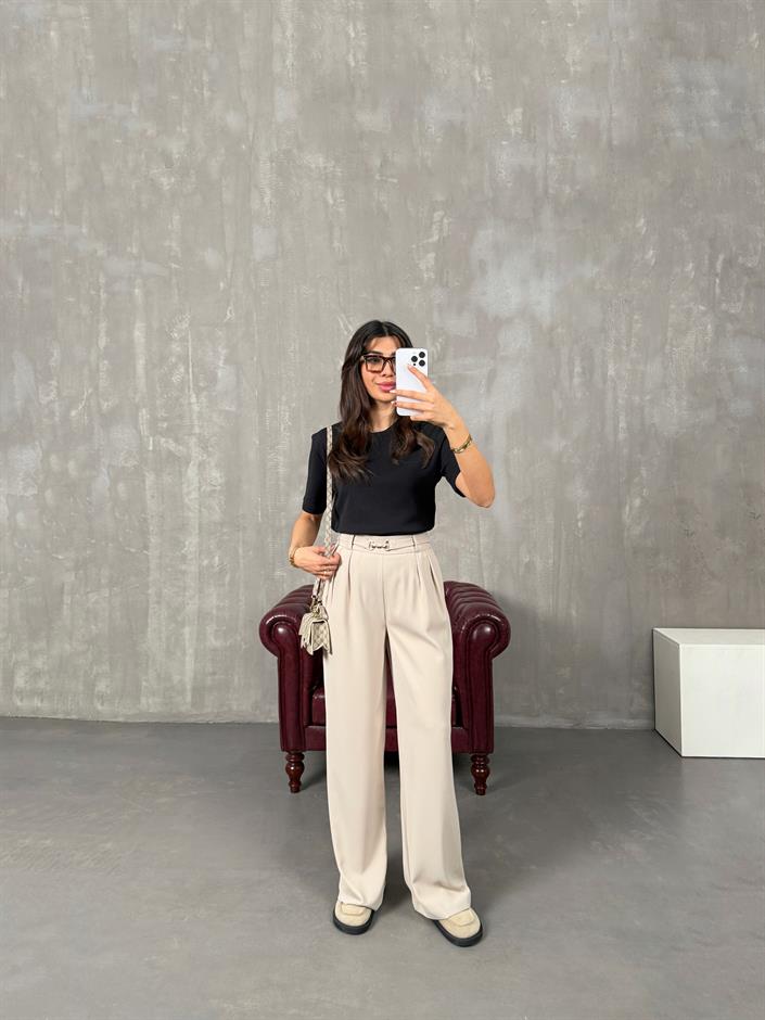 Lones Taş Kemer Detaylı Pantolon